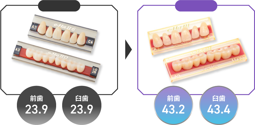 前歯43.2 臼歯43.4